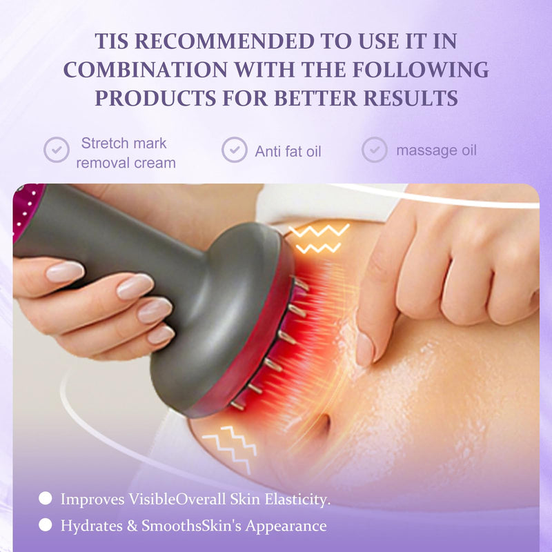 [Australia] - Lymphatic Drainage Massager，Help Reduce Stretch Mark, Cellulite, for Belly、 Neck、 Leg 、Hip Arm ，Improves Absorption of Skincare Body Oil Serum, Stretch Mark Creams and Stretch Mark Lotions (Purple) Purple 