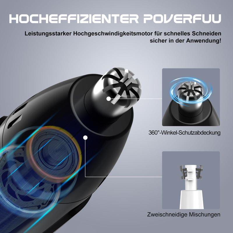 [Australia] - Nose Hair Trimmer Nose Hair Trimmer Ear Hair Trimmer, 2 in 1 Professional Nose Trimmer - Pain-Free Men and Women Nose Hair Remover, IPX7 Waterproof Double Blades, Easy to Carry XJQ-3011 