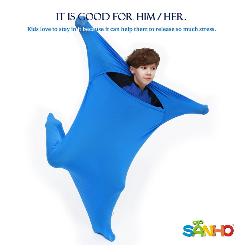 [Australia] - SANHO Premium Sensory Sock, Updated Version, Medium, 50" L x 24" W, Good for height:46"- 54" Blue 