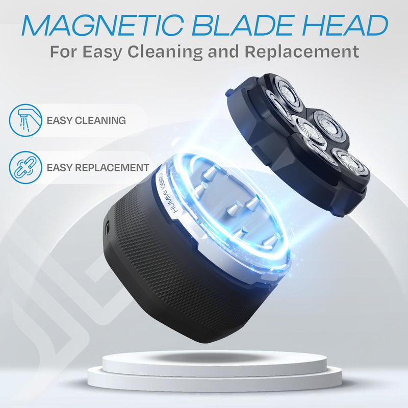 [Australia] - HUMMINGBIRD MK3 Head Shaver for Bald Men - Wet/Dry Electric Rotary Razor, Waterproof, Cordless USB-C Rechargeable Skull Shaver with Case 