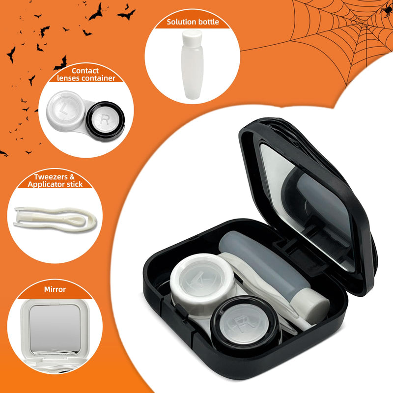 [Australia] - Contact Lens Cases (Empty) Spooky & Stylish Halloween Style Contact Lens Storage Holder Leakproof Daily Contact Case Halloween Dragon Eye Contact Lens Case Set Red 