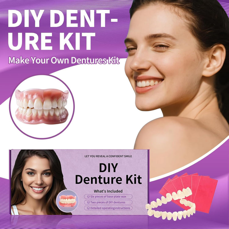 [Australia] - at-Home DIY Denture Kit: Full Set of Upper & Lower False Teeth for DIY Smile Transformation-ZZ2 