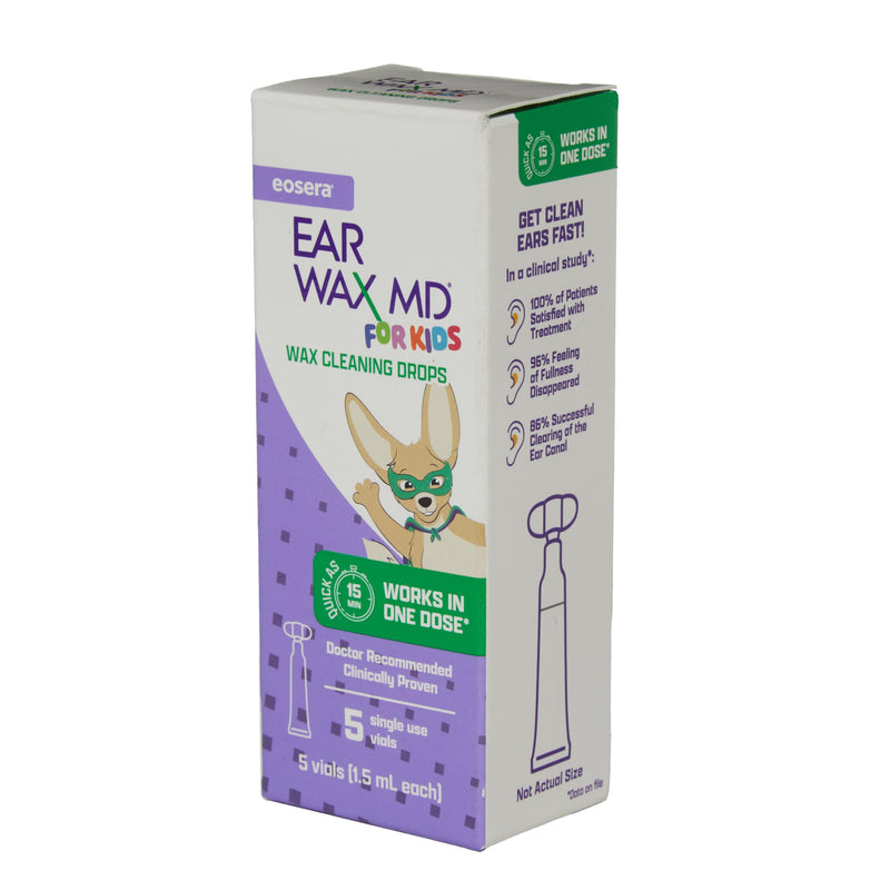 [Australia] - eosera¬Æ Ear Wax MD¬Æ for Kids - Ear Wax Cleaning Drops, 5pk Vials | Fast-Acting | Breaks Down & Dissolves Ear Wax in as Little as 1 Treatment | Clinically Proven | Gentle & Safe I for Kids Age 2+ 