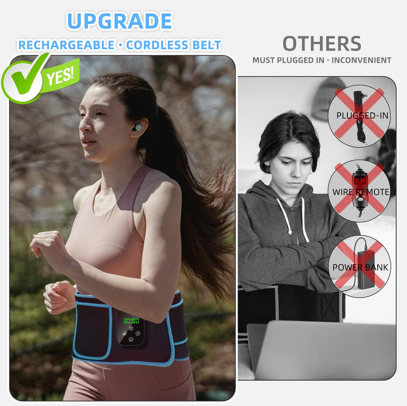 [Australia] - Red Light Therapy, Cordless Red Infrared Light Therapy Belt Rechargeable Wireless for Body Waist Back Knee Joints Pain Relief, Reduce Inflammation, Faster Healing, Ideal Gift (Upgrade) 45*4.9in 