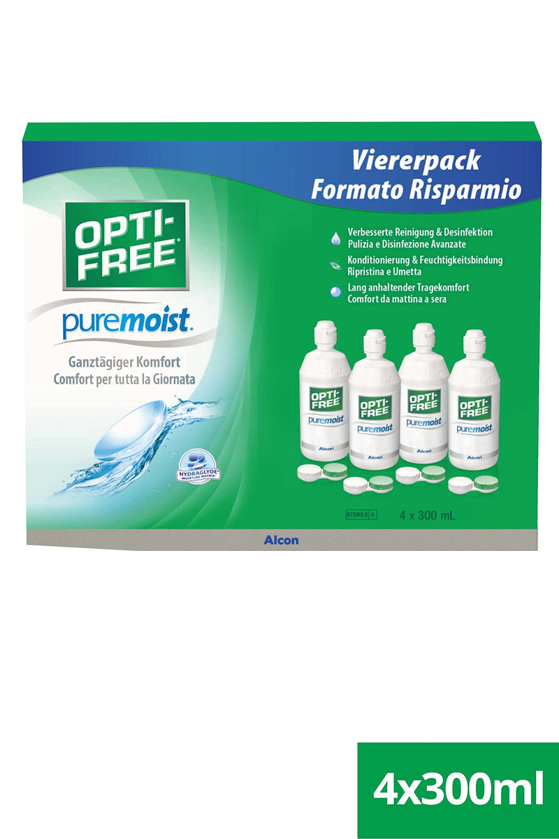 [Australia] - Opti-Free PureMoist contact lens care product, system pack, 4 x 300 ml 4x300 ml 