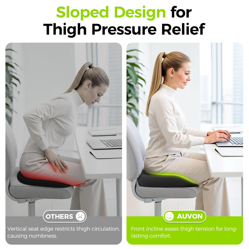 [Australia] - AUVON Sensitive Care Donut Pillow Seat Cushion for Hemorrhoids & Post-Surgery, Sciatica Relief, Donut Chair Cushions with Sloped Design for Thigh Pressure Relief, Memory Foam Lifting Cushions 