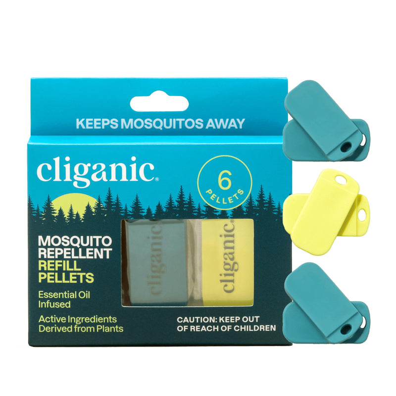 [Australia] - Cliganic Mosquito Repellent Refill Pack (6 Pellets) for Cliganic Wristbands - Natural DEET-Free, Essential Oil Infused 