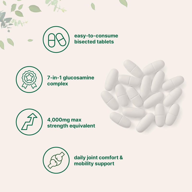 [Australia] - Glucosamine Chondroitin MSM & Turmeric 4,000mg Equivalent, 300 Bisected Tablets | Joint Health & Mobility Support for Women & Men | 7-in-1 with Boswellia, Hyaluronic Acid & Collagen Complex 