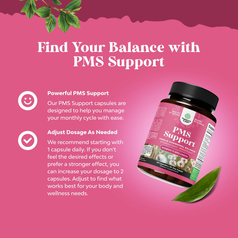 Bundle of Herbal Thyroid Support Complex and Herbal PMS Support Supplement for Women - Mood Enhancer Energy Supplement for Thyroid Health - Feminine Balance Complex with PMS Vitamins for Women