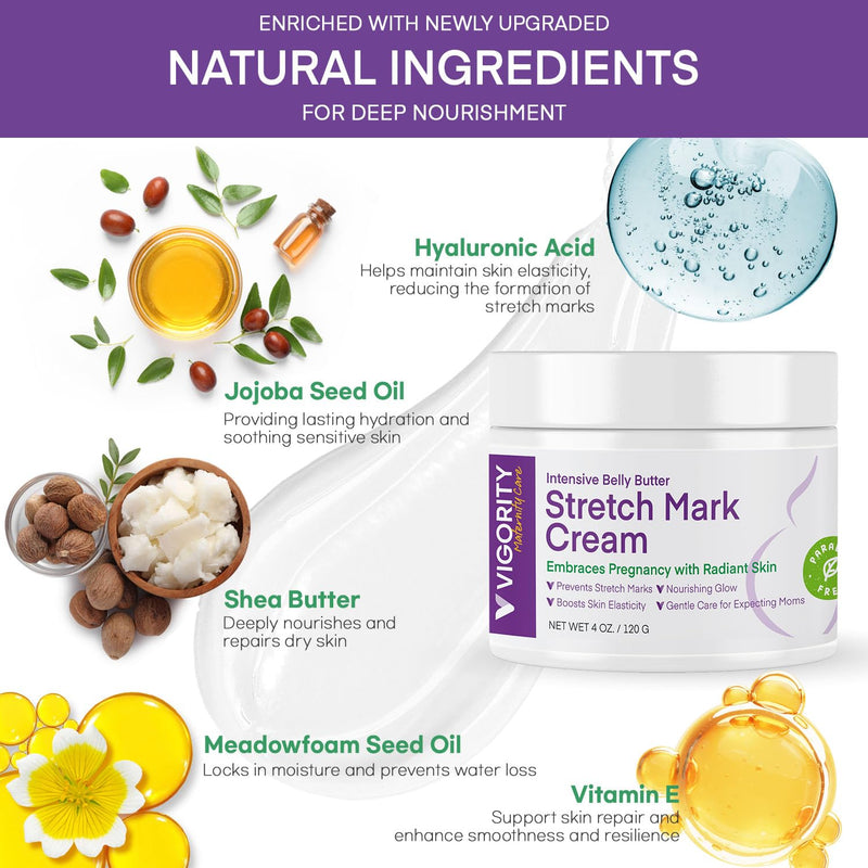 [Australia] - Stretch Mark Cream for Pregnant Women: Stretch Mark Treatment for Pregnancy - Belly Butter For Pregnant Women - Massage Lotion To Prevent And Repair Maternity Stretch Marks Scar - 4 Oz 