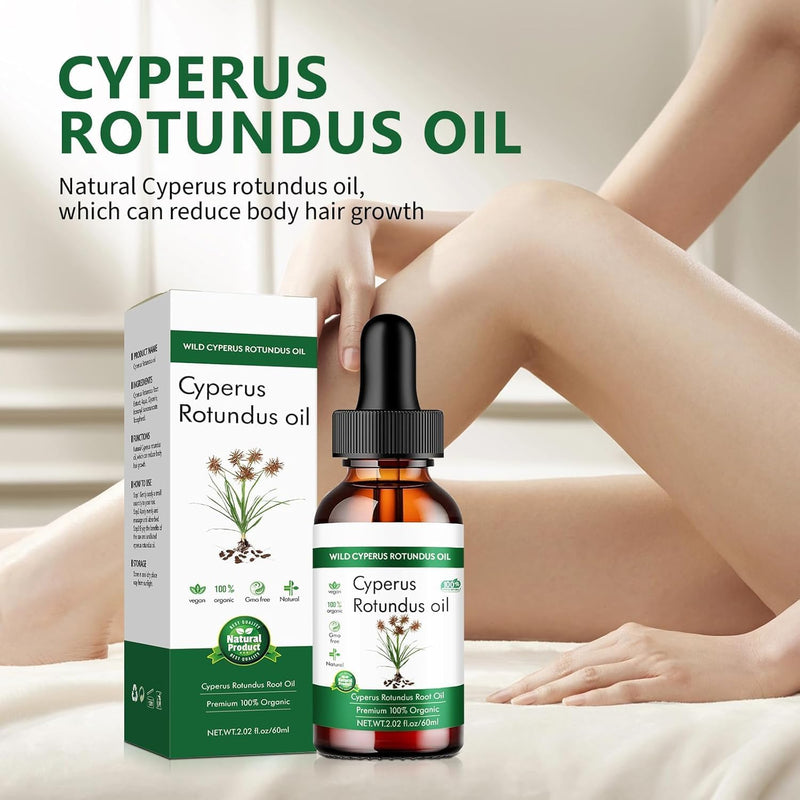 [Australia] - 2 pieces Cyperus Rotundus oil, pure Cyperus oil, natural Cyperus rotundus oil for hair removal, Cyperus rotundus oil hair removal, reduction of body hair growth (60 ml x 2). 