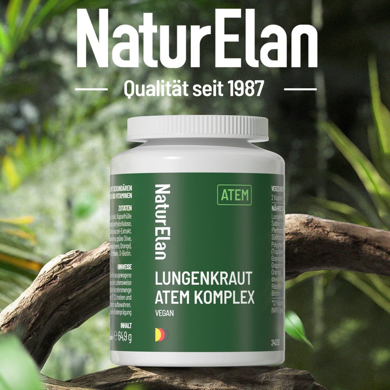 [Australia] - Lungwort capsules - breath complex, 120 capsules with 400 mg per daily dose, with lungwort, sage, peppermint, licorice root, polyphenol extracts and much more. Vegan, without additives, produced in Germany 