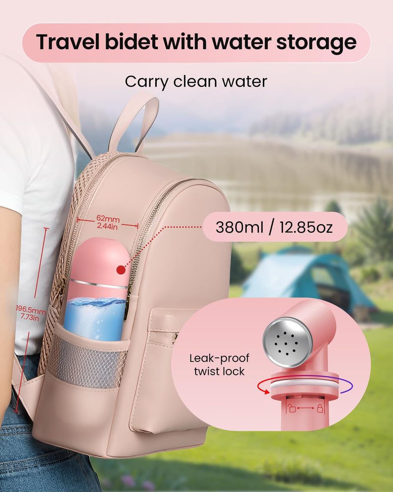 [Australia] - Portable Bidet for Postpartum/Perineal Care,Manual Handheld Peri Bottle for Feminine Hygiene & Travel, 380ml Leakproof,BPA-Free Sprayer for Men/Women/Baby (Pink, General) Pink 