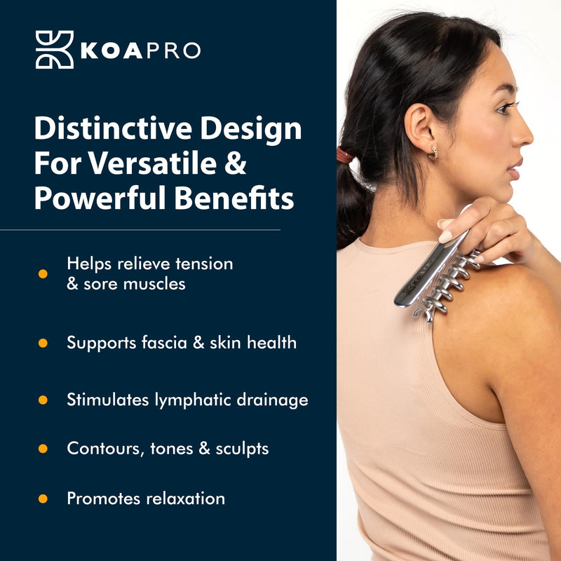 KOAPRO Facial Facia Blaster Tool for Sensitive Fascia Blasting - Face Gua Sha Tool Helps Lymphatic Drainage and Cellulite Reduction, Neck and Face Fascia Roller for Tight Skin, Deep Tissue Massager Stainless Steel