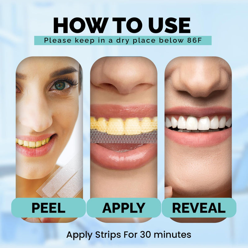 Ollie Transformation Kit Whitening Strips with Hydroxyapatite, 28 Count | Hydrogen Peroxide Formula, Potassium Nitrate for Sensitivity Relief, 14 Treatments, Shade Guide Included, Enamel Safe