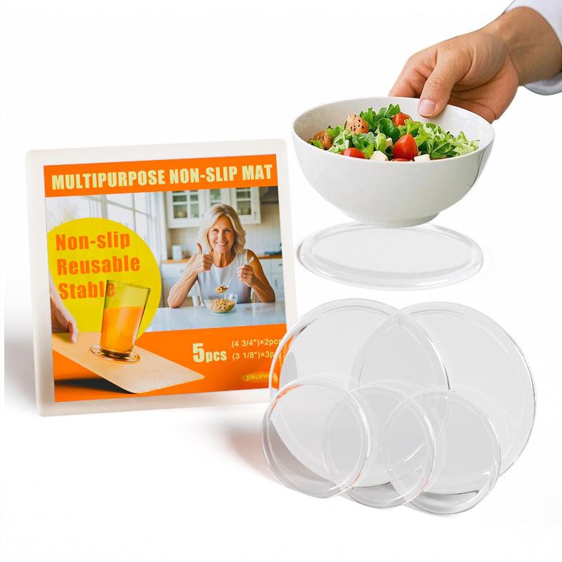 [Australia] - One Handed Gadgets Adaptive Equipment, to Secure The Bottom for Opening Jars/Bottles, & Mixing Food in A Bowl, Aids for Disabled, Parkinsons, Handicap Accessories for Daily Living(5 Pcs+Storage Box) 5 