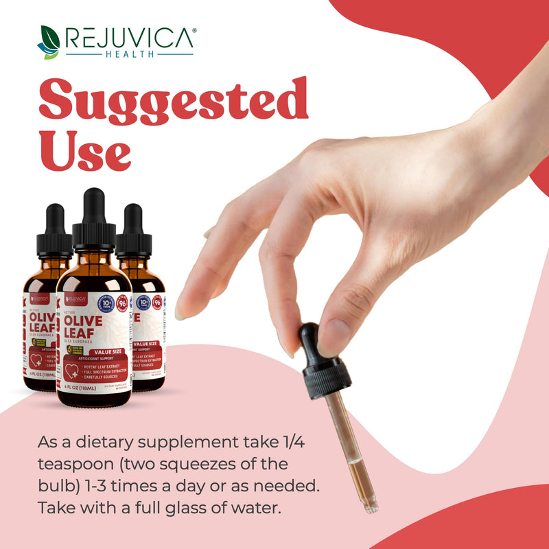 [Australia] - Rejuvica Health Active Olive Leaf - Advanced Olive Leaf Extract - Naturally Occurring Oleuropein - Liquid Delivery for Better Absorption - Immune & Heart Support 