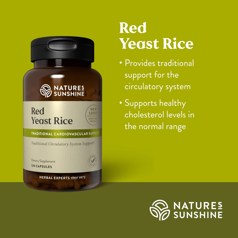 [Australia] - Nature's Sunshine Red Yeast Rice, 120 Capsules, Kosher | Helps Support the Production of Good Cholesterol in the Liver and Supports the Circulatory System 