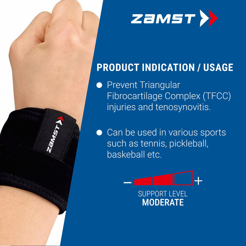 [Australia] - Zamst Wrist Band - Adjustable Sports Wrist Brace with Dual Strap Structure for General Wrist Support, Wrist Wraps for Pain Relief - for Tennis, Racket Sports, Gym, Working Out Small 