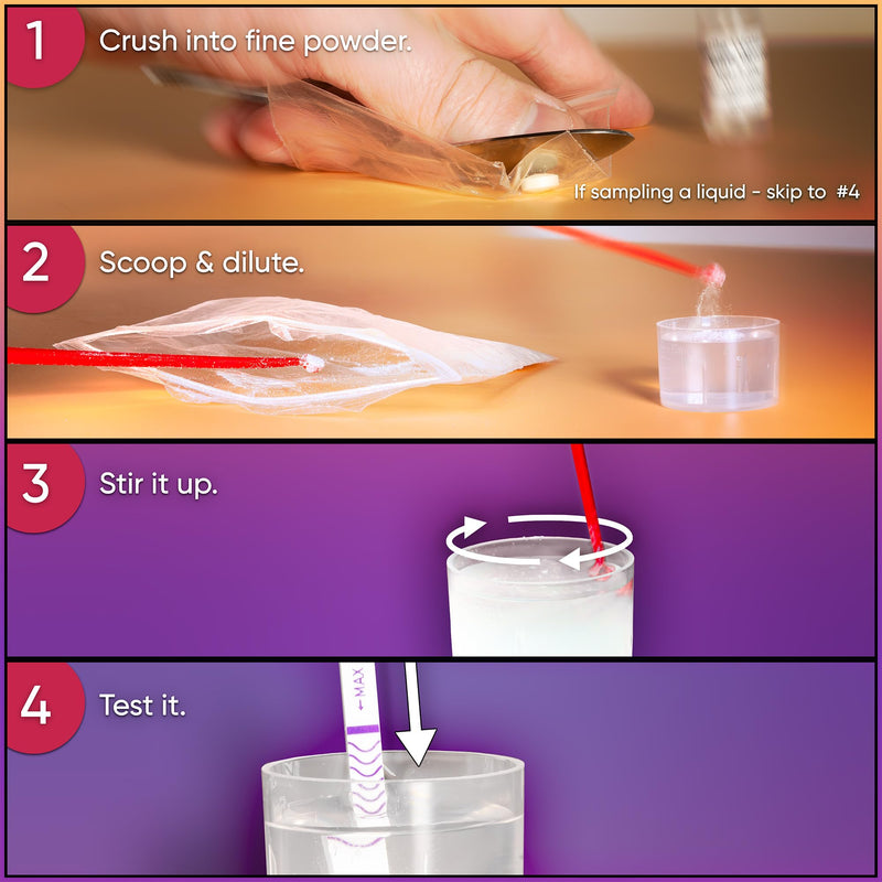 Safe Life Xylazine Test Strips, Test Liquids and Powders for Presence of Xylazine [5 Pack]