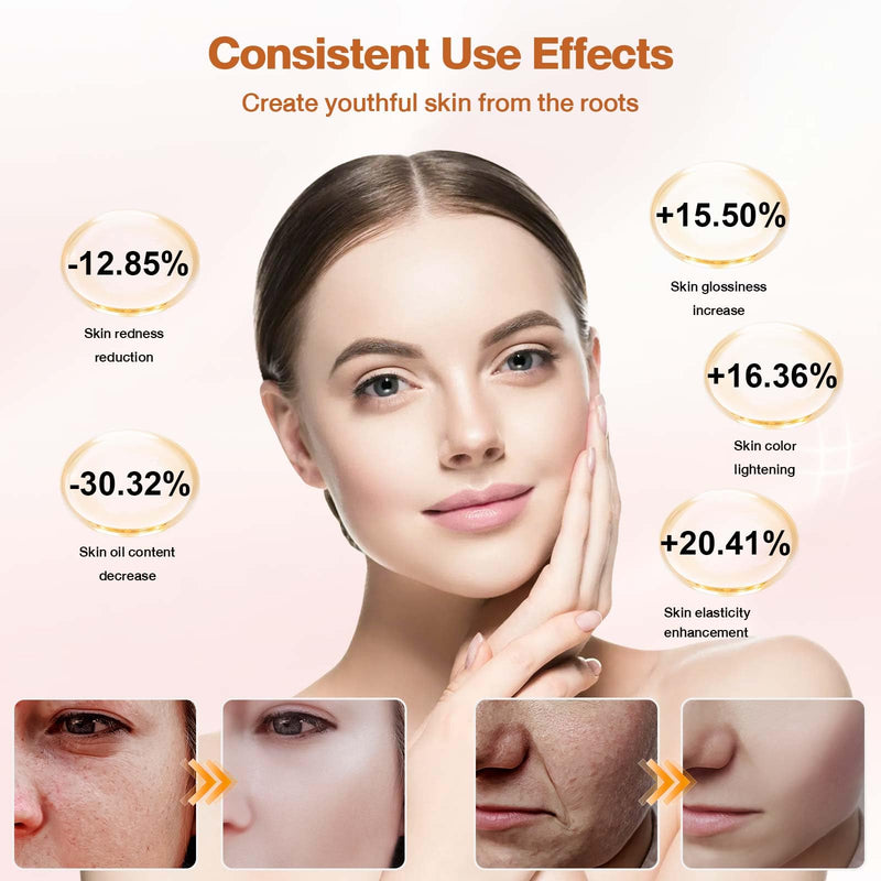 [Australia] - Red Light Therapy For Face, 7 Modes Portable Therapy Mask With 3000mah Rechargeable Remote, Blue, Orange, 850nm Infrared & Red Light Mask, 400 Leds For Anti-Aging 