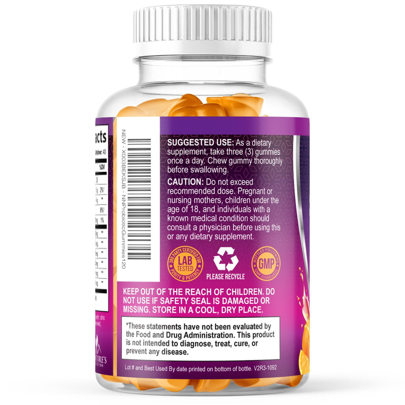 Probiotics for Digestive Health Gummies - 6 Unique Strains for Daily Immune Support & Gut Health, Supports Constipation, Gas & Bloating - Best Probiotic Supplement Gummy for Women & Men - 120 Gummies 120 Count (Pack of 1)