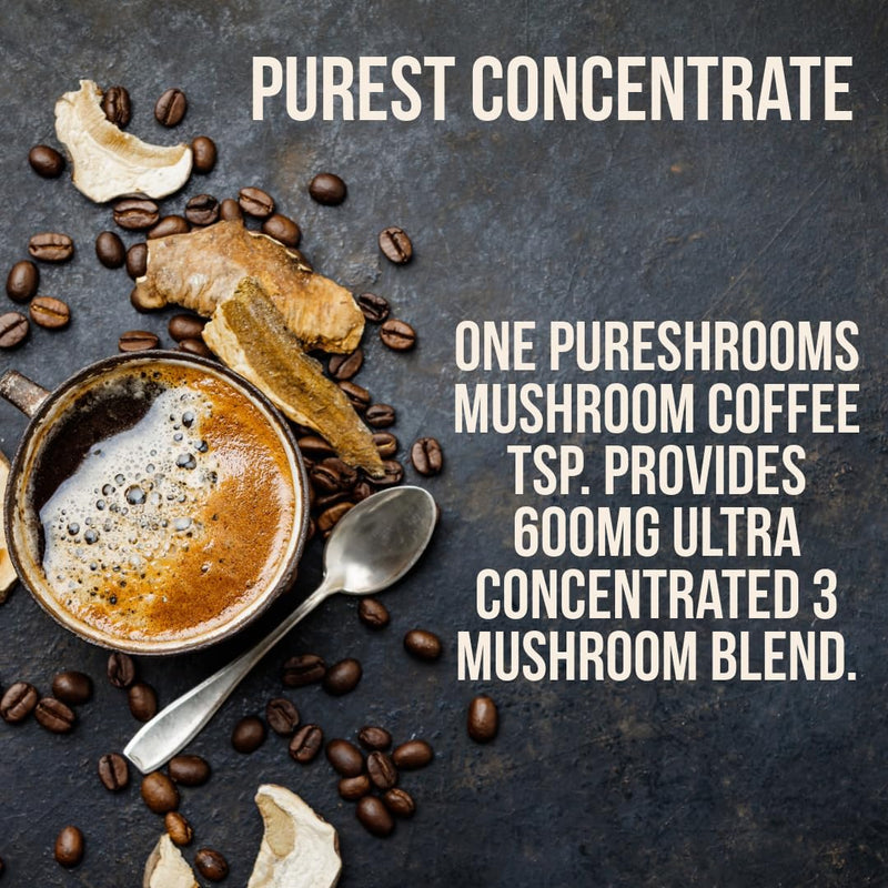 [Australia] - PureShrooms Instant Mushroom Espresso Blend - Organic Adaptogenic Coffee with Lion's Mane, Reishi, Cordyceps - Arabica & Robusta Blend, 70g - Mental Clarity & Physical Boost, 35 Servings 