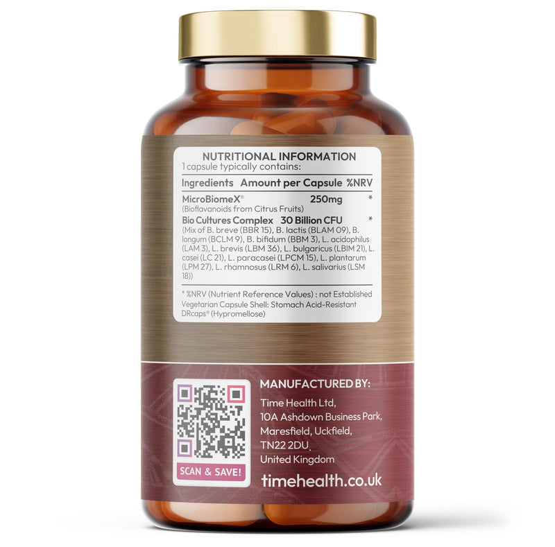 Gut Restore – Rewild Your Gut – 12 Strain Probiotic & Postbiotic Butyrate – MicroBiomeX – Clinically Proven – Advanced Bio Cultures Formula – Vegan Probiotics – UK Made - 120 Capsules