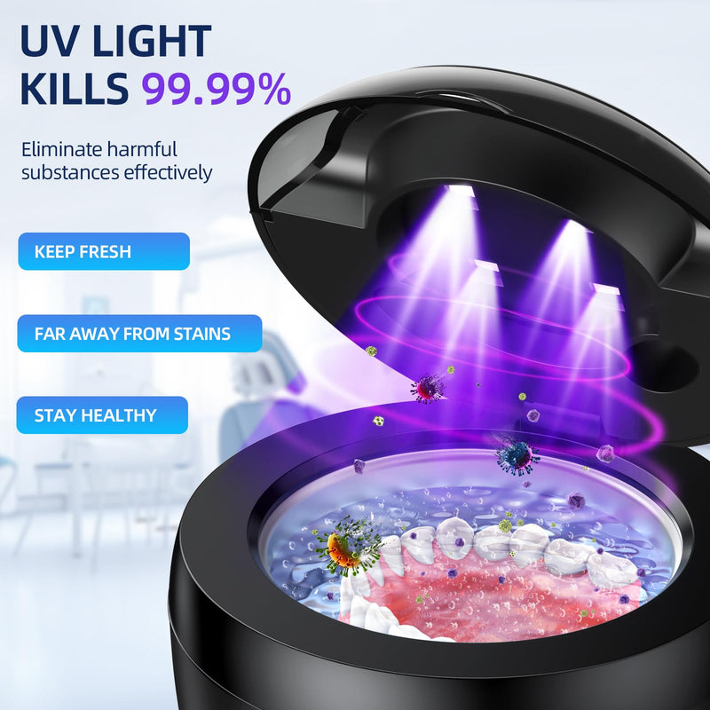[Australia] - Ultrasonic Retainer Cleaner, Retainer Cleaner Machine for Dentures, Mouth Guards, Braces, Toothbrush Heads, Jewelry with 200ML Capacity, 45kHz Ultrasonic Cleaner, 4 Modes for All Dental Appliances 