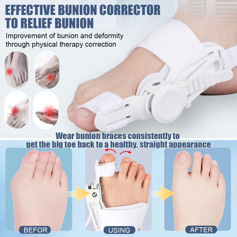 [Australia] - Recovist Bunion Corrector for Women & Men- Upgraded Tailors Big Toe Straightener Orthopedic Bunions Splint for Hallux Valgus Pain Relief Hammer Toe Straightener Left/Right Feet - 2PC Black 