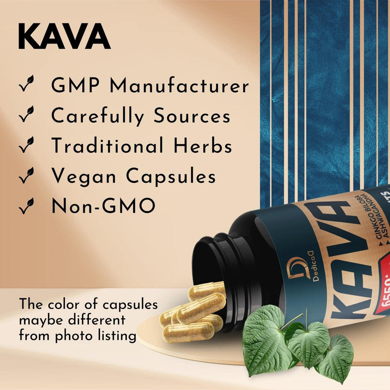 [Australia] - Kava Kava Capsules 6550mg - 3 Month Supply - 9 Herbs with Ginkgo Biloba, Ashwagandha Root, Andean Cocoa, Graviola Leaf, Chamomile, Valerian, Lemon Balm & Skullcap - Support Mood & Immune - 90 Pills 