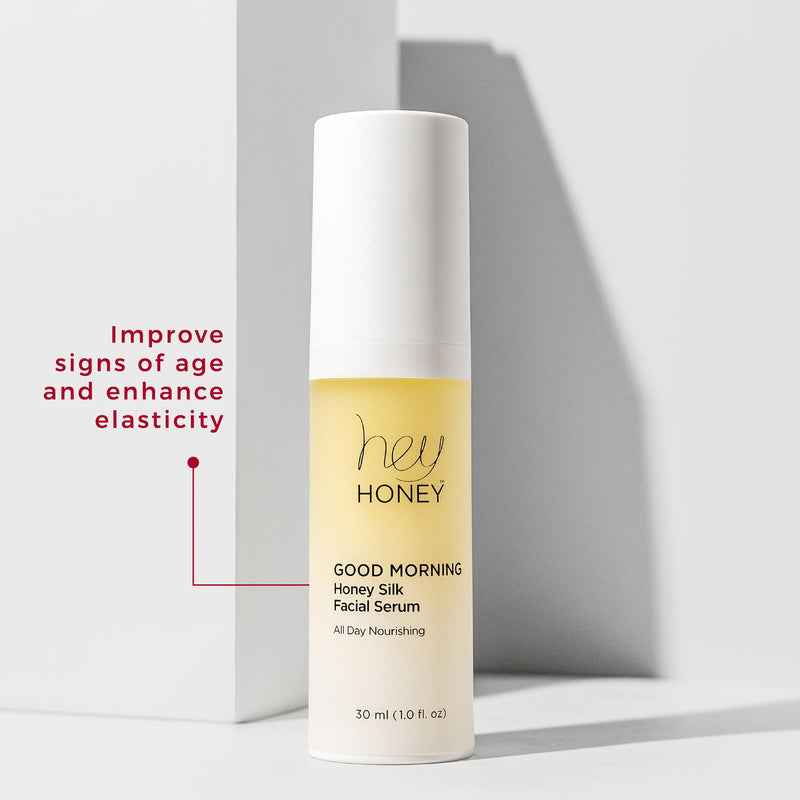Hey Honey Good Morning Honey Silk Facial Serum | Anti-Aging Vitamin C & Hyaluronic Acid Serum for Radiant Skin Boosts Glow, Smooths Fine Lines, Strengthens Skin Barrier | 1 oz 1 Fl Oz (Pack of 1)