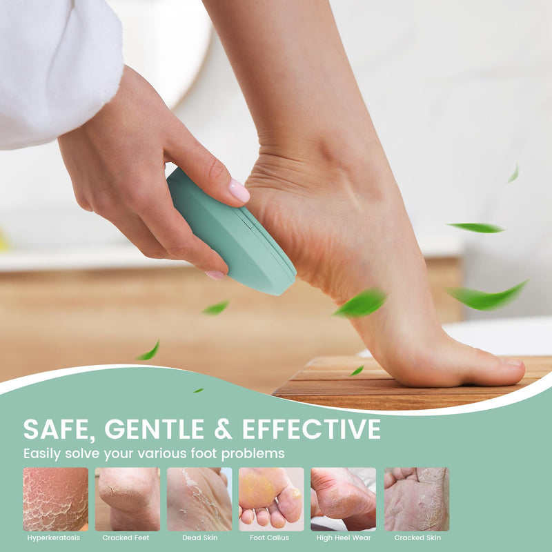 [Australia] - BEZOX 2-in-1 Nano Glass Callus Remover - Highly effective callus file for velvety-soft feet - Professional foot care safely & quickly For removing calluses on wet and dry feet Green 