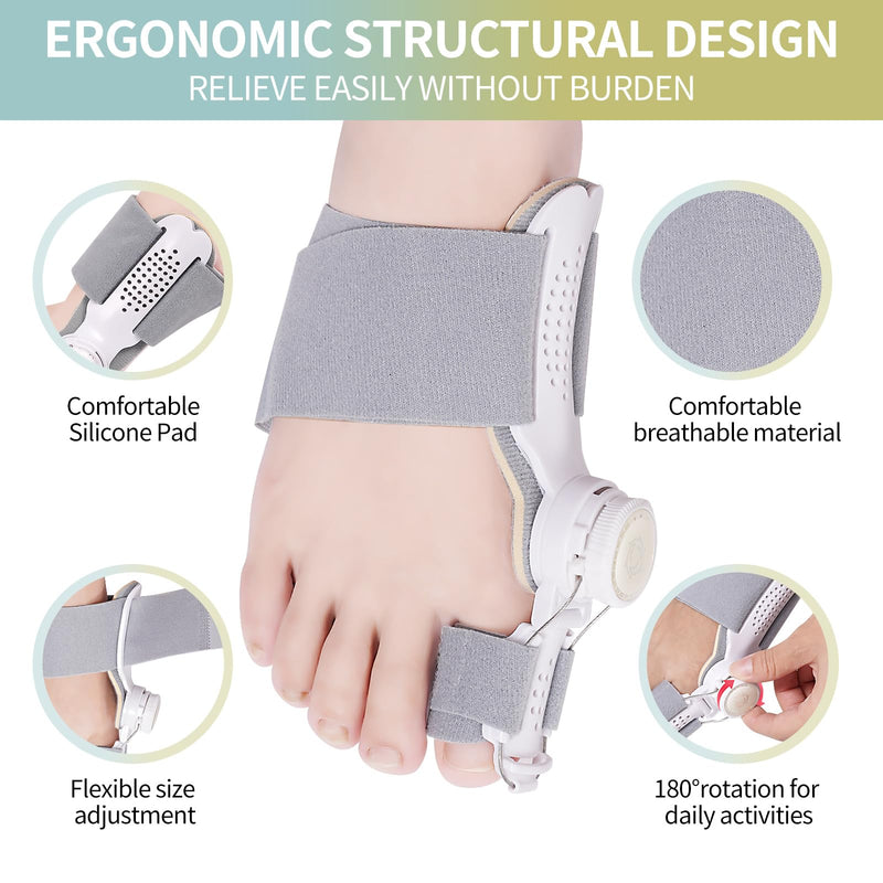 [Australia] - Bunion Corrector for Women & Men ：2-in-1 Adjustable Big Toe Relief Bunion Splints Hammer Toe Straightener，Comfortable, Effective Double Correction，1 set 1 set 