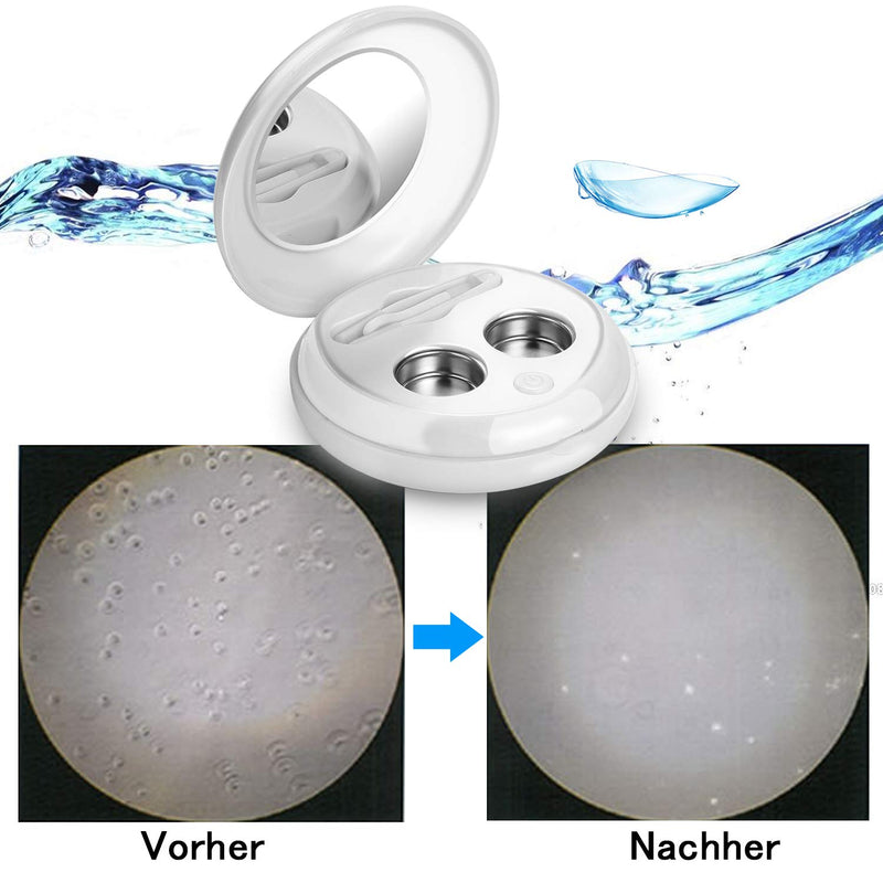 [Australia] - BlumWay Ultrasonic Cleaning Machine for Contact Lenses, Ultrasonic Automatic Cleaner with Contact Lens Sucker, Type-C Contact Lens Cleaner, is suitable for cleaning all contact lenses 