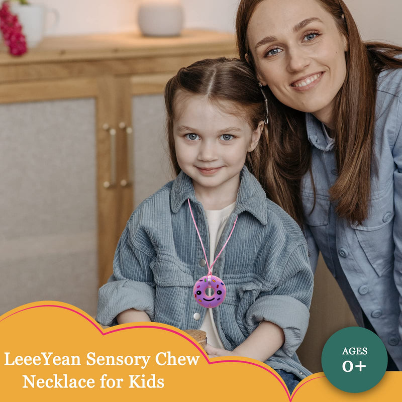 [Australia] - Chew Necklaces for Sensory Kids, Silicone Chewy Necklace for Children with Autism, ADHD, SPD, Chewing, Oral Motor Therapy Sensory Toys Pink 6PCS 