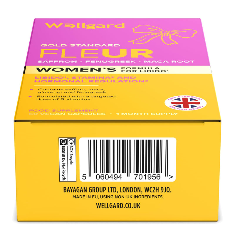 Wellgard Fleur Libido Booster for Women, 60 Capsules | Saffron, Maca, Fenugreek, B6, B12 & Magnesium, Vegan