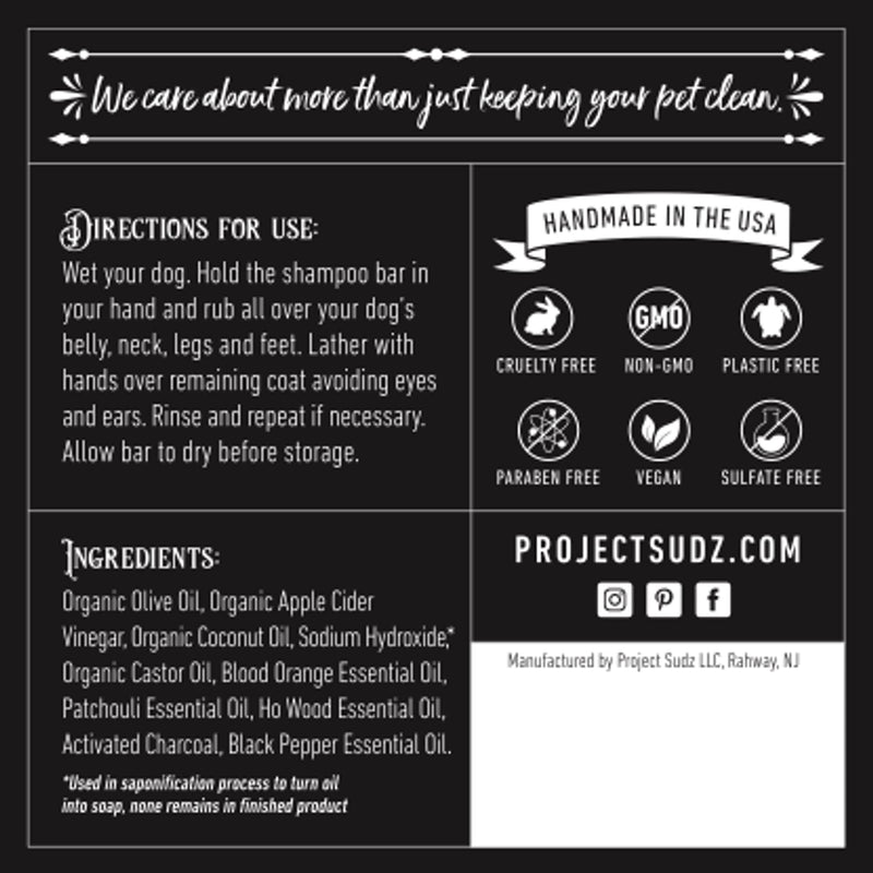Activated Charcoal Organic Bar Shampoo for Dogs | Odor Eliminating Dog Shampoo | Deep Cleaning Natural Dog Shampoo Bar (1) 1 - PawsPlanet Australia