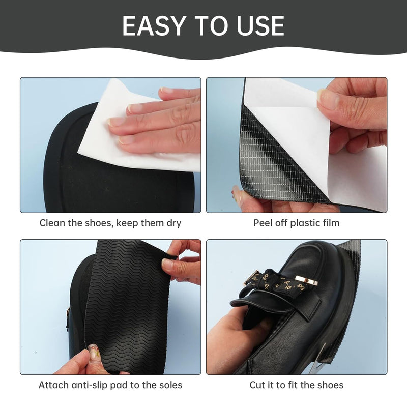 [Australia] - Pack of 6 shoe sole repair, shoe sole, rubber soles for sticking on, non-slip sole rubber for non-slip shoes, shoe repair set for felt shoes, heel repair set, anti-slip sole, shoe accessories, black 