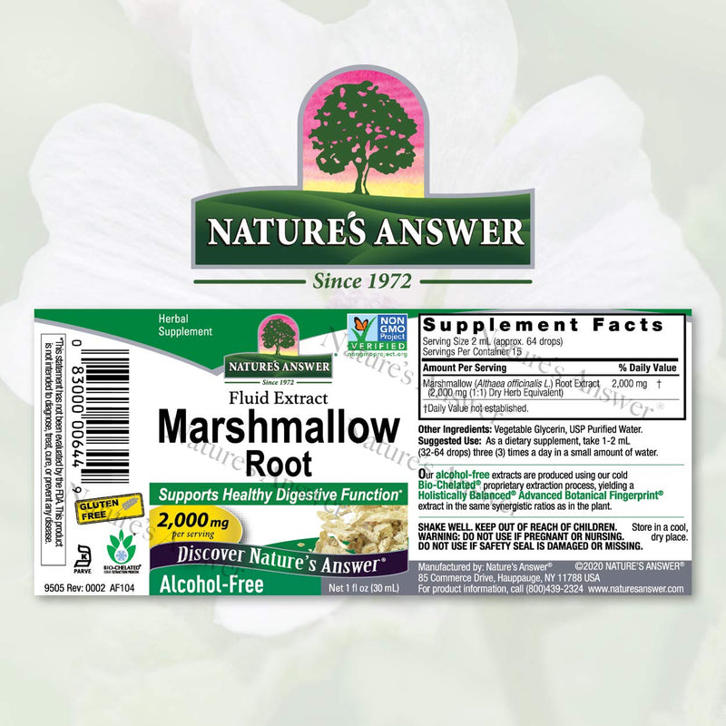 [Australia] - Nature's Answer Alcohol-Free Marshmallow Root Extract, 1-Fluid Ounce | Digestive Support 