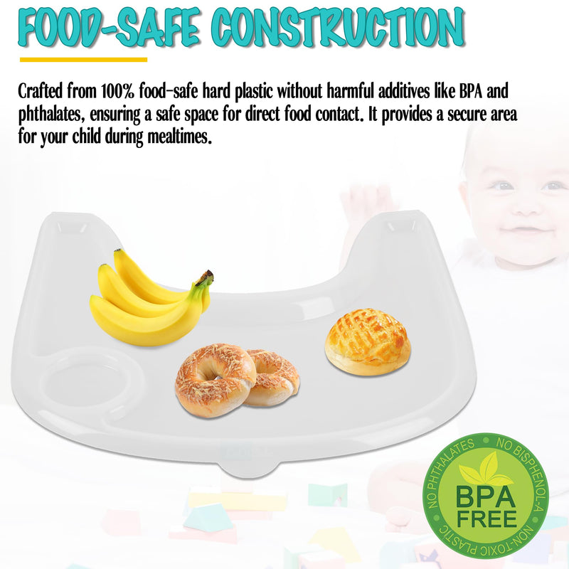 [Australia] - High Chair Tray Cover Compatible with Stokke Tripp Trapp Chair with Cup Holder - Smooth Surface and Strong Suction - Made with Food-Safe Plastic (BPA BPS BPF Lead Phthalate Free) - Clear 