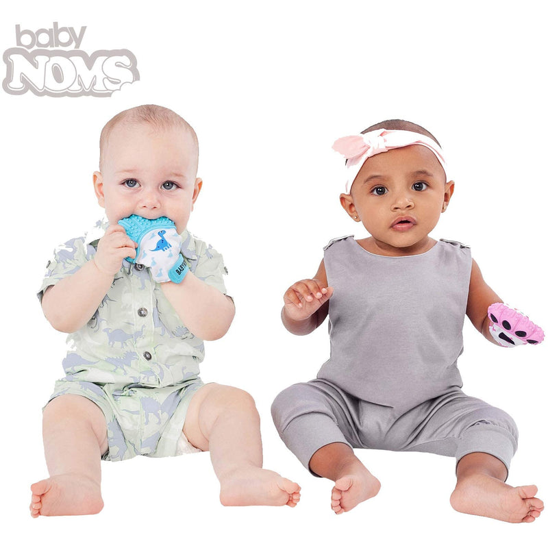 [Australia] - ® Teething Mitten | The Original Teething Paw | Safe Silicone Teething Toy or Teething Ring Provides Self-Soothing Teething Relief | Dino Blue Teether 