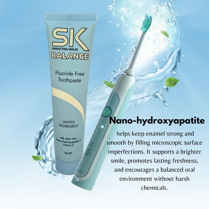 [Australia] - SK Balance Fluoride Free Toothpaste - Nano Hydroxyapatite, Helps Remineralize & Whitening The Teeth, Appropriate for Sensitivity - Aloe Vera & Vitamin E for Soothing Gums (75 ml) 