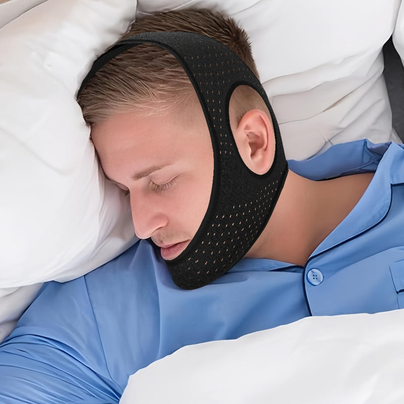 [Australia] - Anti Snoring Devices, Effective Airflow Jaw Strap for Sleep Apnea, Chin Strap for Sleeping Breathable and Comfortable, Adjustable Anti Snoring Chin Strap for Men and Women 52CM 
