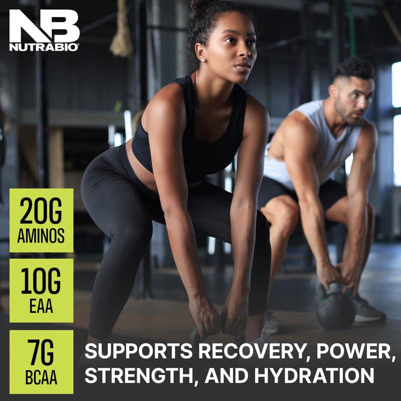 NutraBio Intra Blast Bcaa Powder Amino Acid Supplement, Electrolyte & Hydration Blend, Intra, Pre Workout & Muscle Recovery, 20g Eaa Amino Acids Powder, 5g Glutamine- Colada Crush, 30 Serving