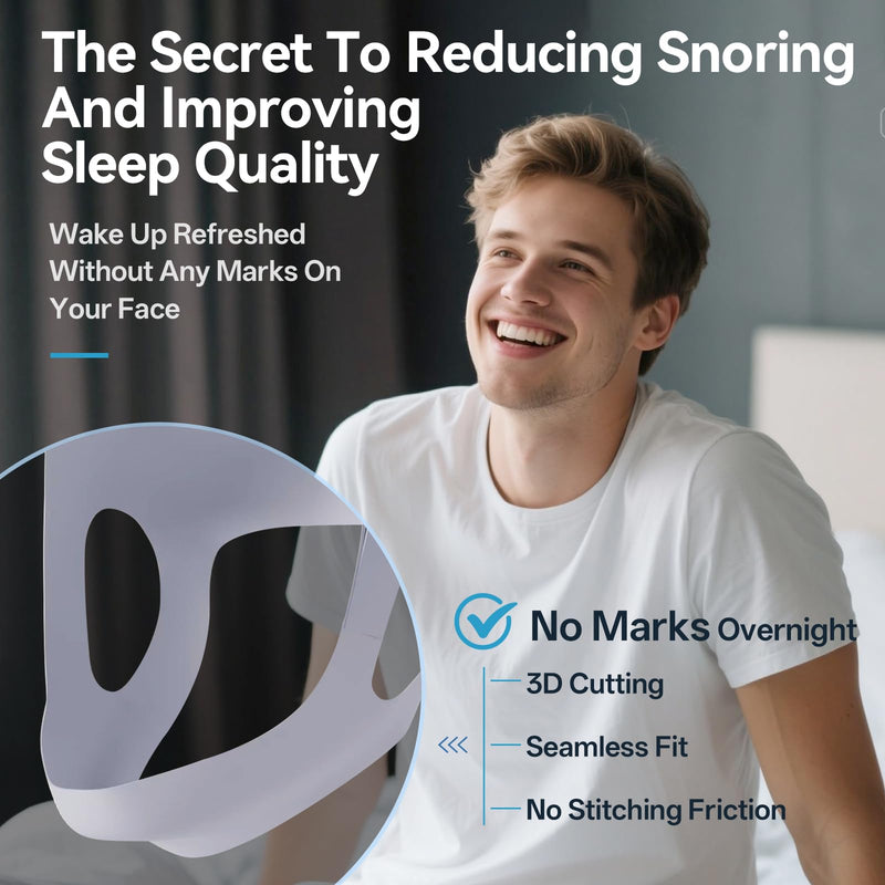 [Australia] - Chin Strap for Sleeping with 4-Side Adjustment, Anti Snoring Chin Strap Elasticity for Adults, Anti Snoring Devices Breathable and Durable, Snore Stopper for CPAP Users, Gray, M 1 MÔºà23.6in*5.11inÔºâ 