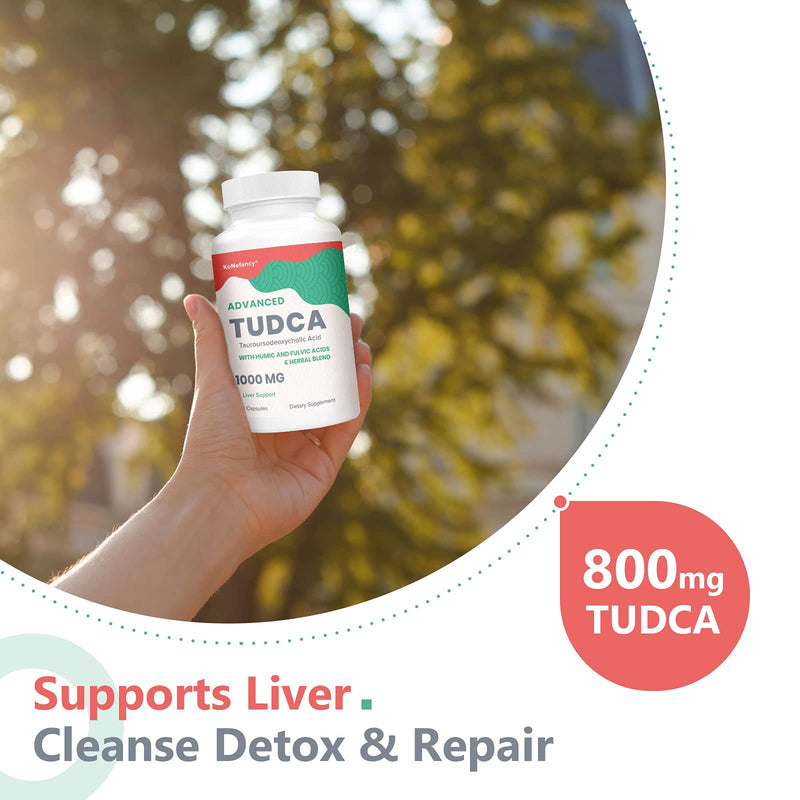 [Australia] - TUDCA Liver Supplements 1000 mg-Bile Salts for Liver Cleanse Detox-Milk Thistle Herbal Blend with Fulvic and Humic Acid for Liver,Digestive Health,120 Vegan Capsules 60 Count (Pack of 2) 