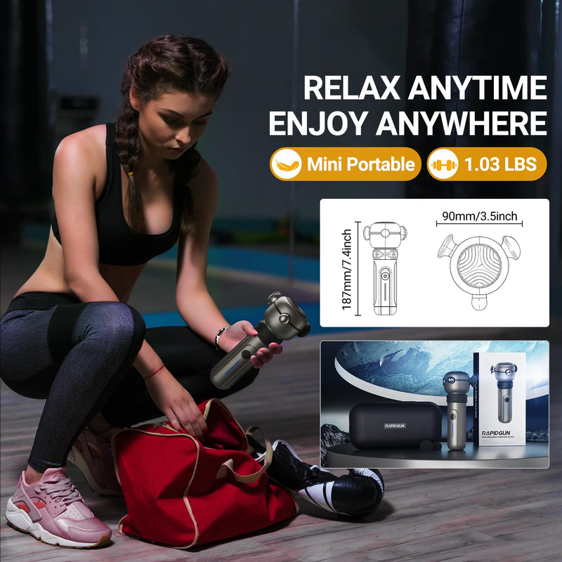 [Australia] - Lite Deep Tissue Therapy Massage Gun - 6500 RPM Portable Vibrating Massager for Pain Relief, Trigger Points & Stiffness, Handheld Muscle Massager for Athletes, Active Men & Women, Travel Size 