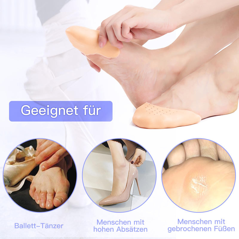 [Australia] - ZYNERY 6 pairs of silicone toe protectors, ballet pointe shoes protectors, gel toe caps, pointe shoes protectors, ballet shoes silicone toe pads, ballet toe pads for ballet shoes 