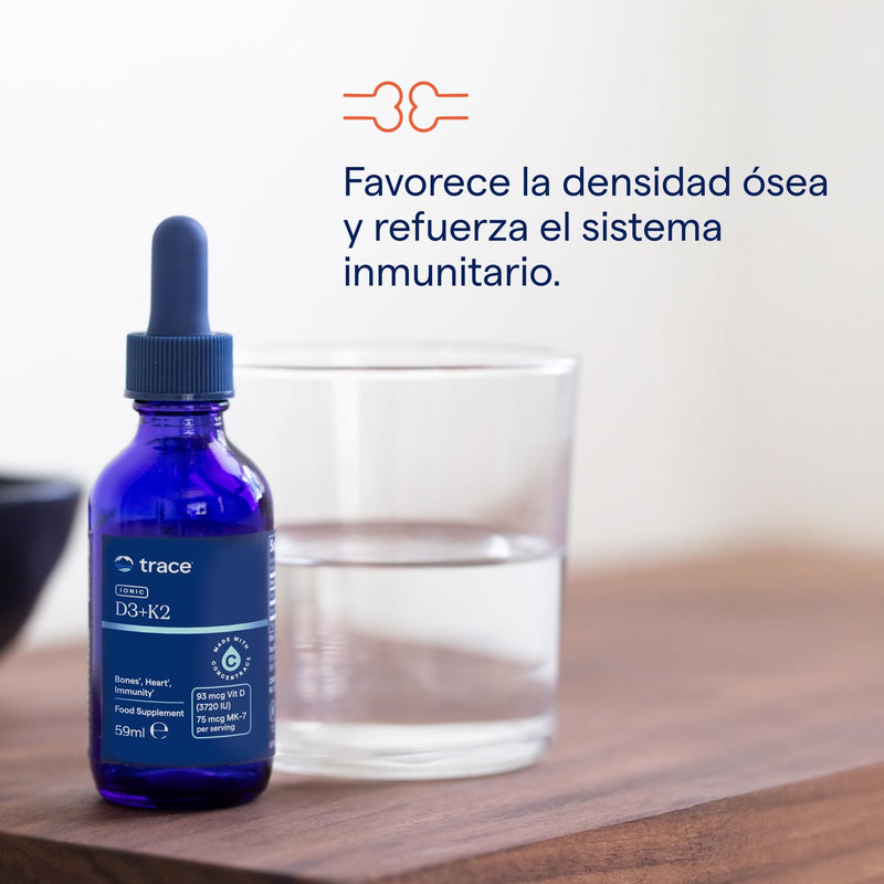 Trace Minerals | Liquid Ionic Vitamin D3 + K2 | 125 mcg (5,000 IU) D3, 100 mcg K2 | Concentrated Dietary Supplement |59 ml, 296 Servings